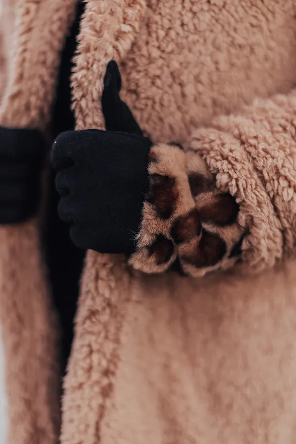London Snowfall Smart Touch Leopard Gloves In Brown