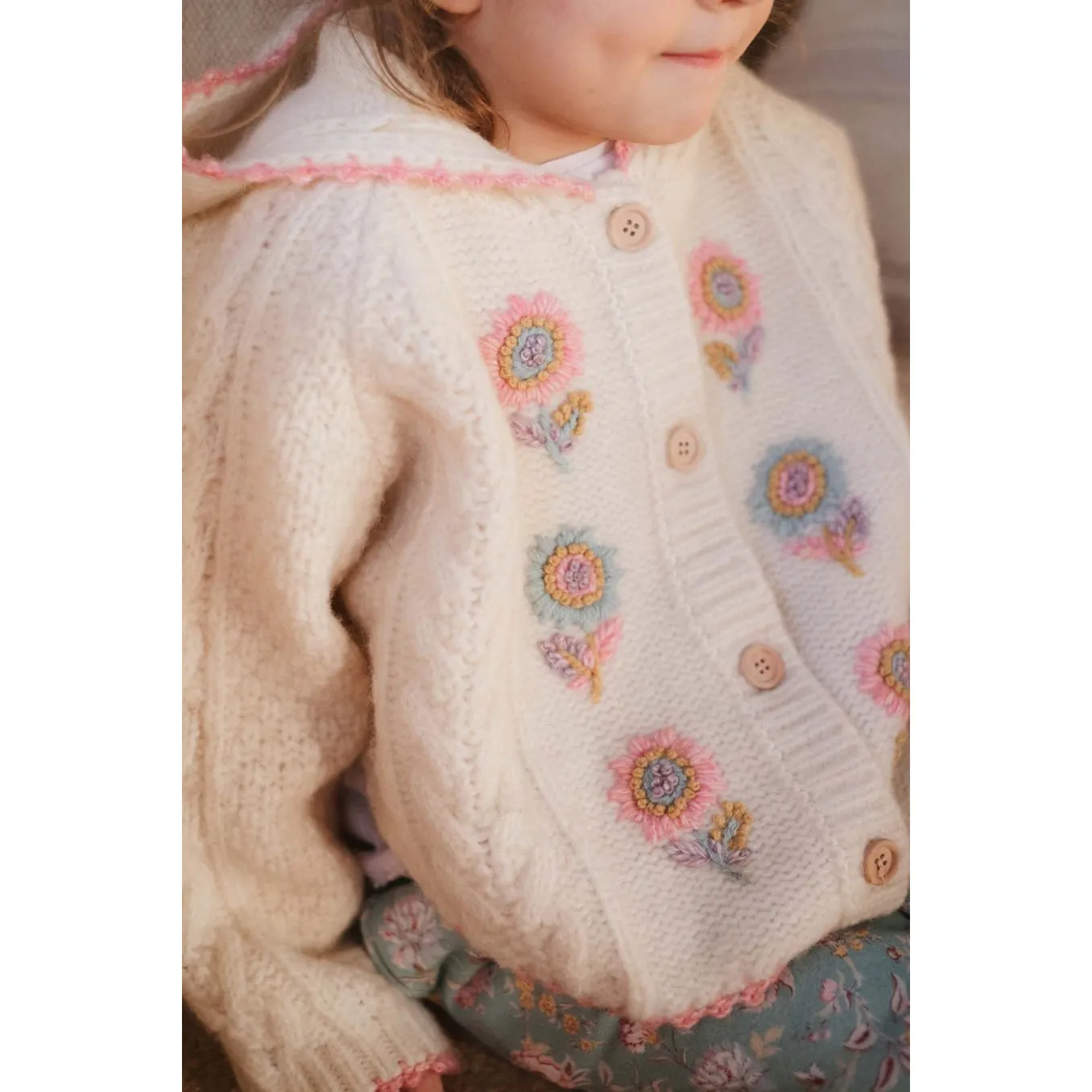 Louise Misha Cape Clara Wool Blend Knitting White