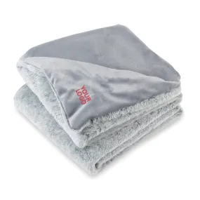 Luxe Faux Fur Throw Custom Blankets, Grey