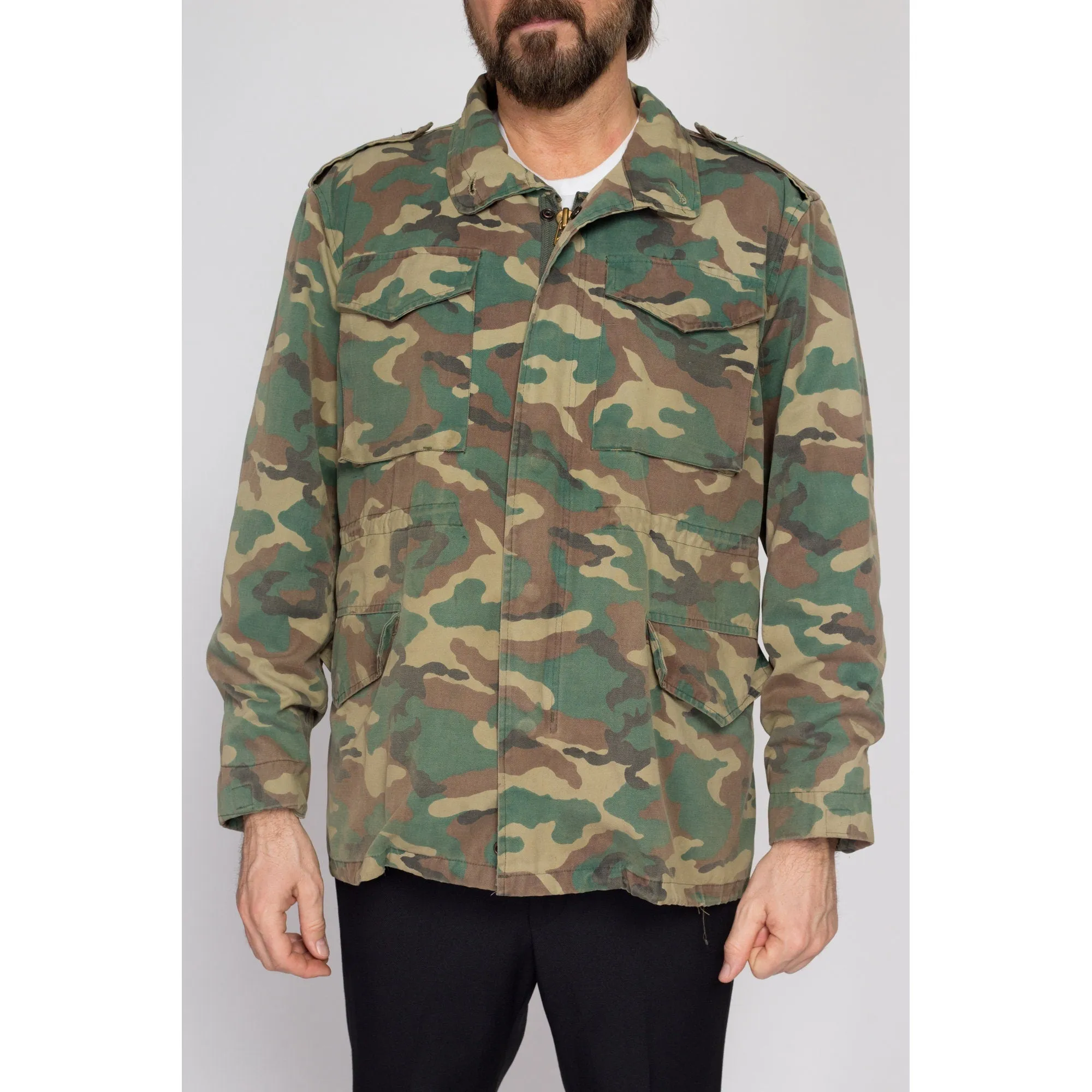 Medium 70s M65 Camo Army Field Jacket