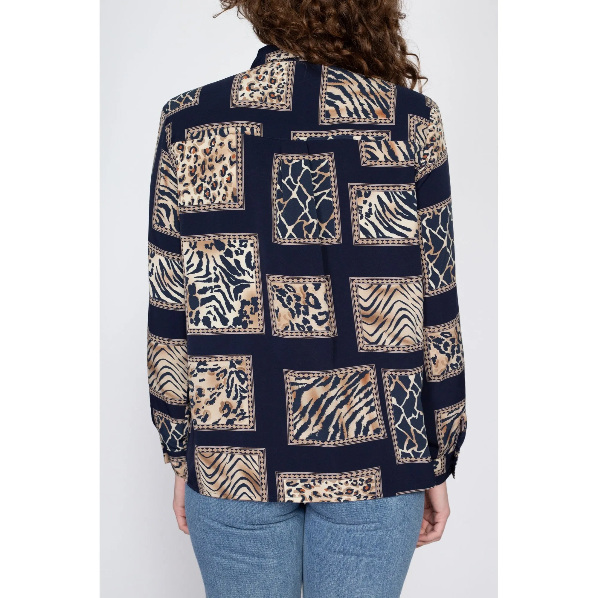 Medium 90s Animal Print Picture Frame Blouse