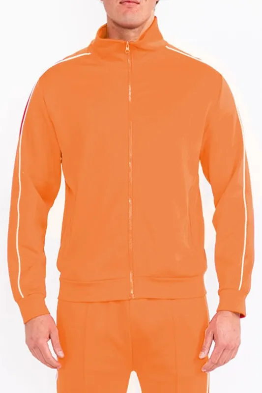 Mens Orange Side Pipe Track Jacket