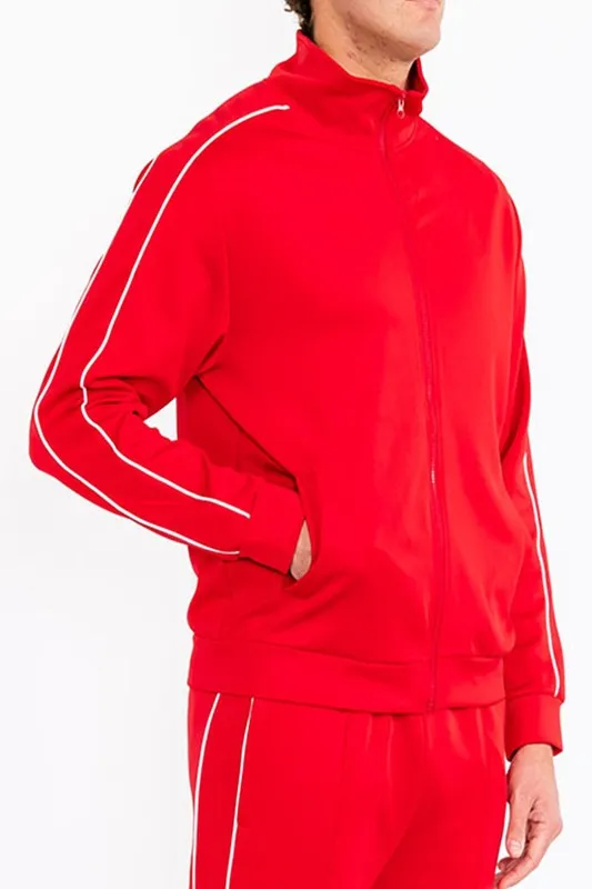 Mens Orange Side Pipe Track Jacket