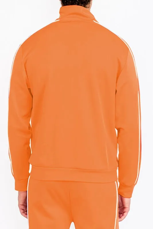 Mens Orange Side Pipe Track Jacket