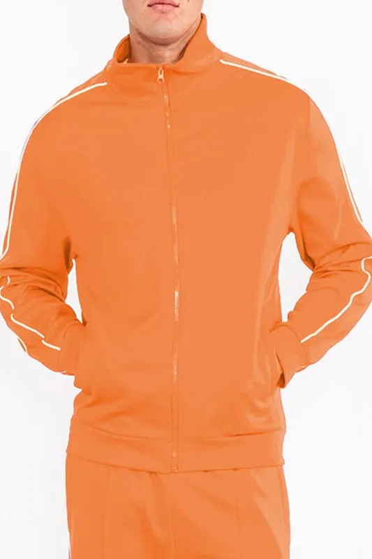 Mens Orange Side Pipe Track Jacket