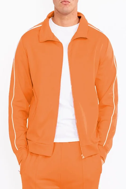 Mens Orange Side Pipe Track Jacket