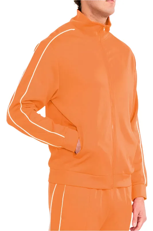 Mens Orange Side Pipe Track Jacket