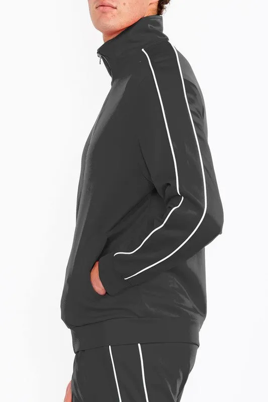 Mens Orange Side Pipe Track Jacket