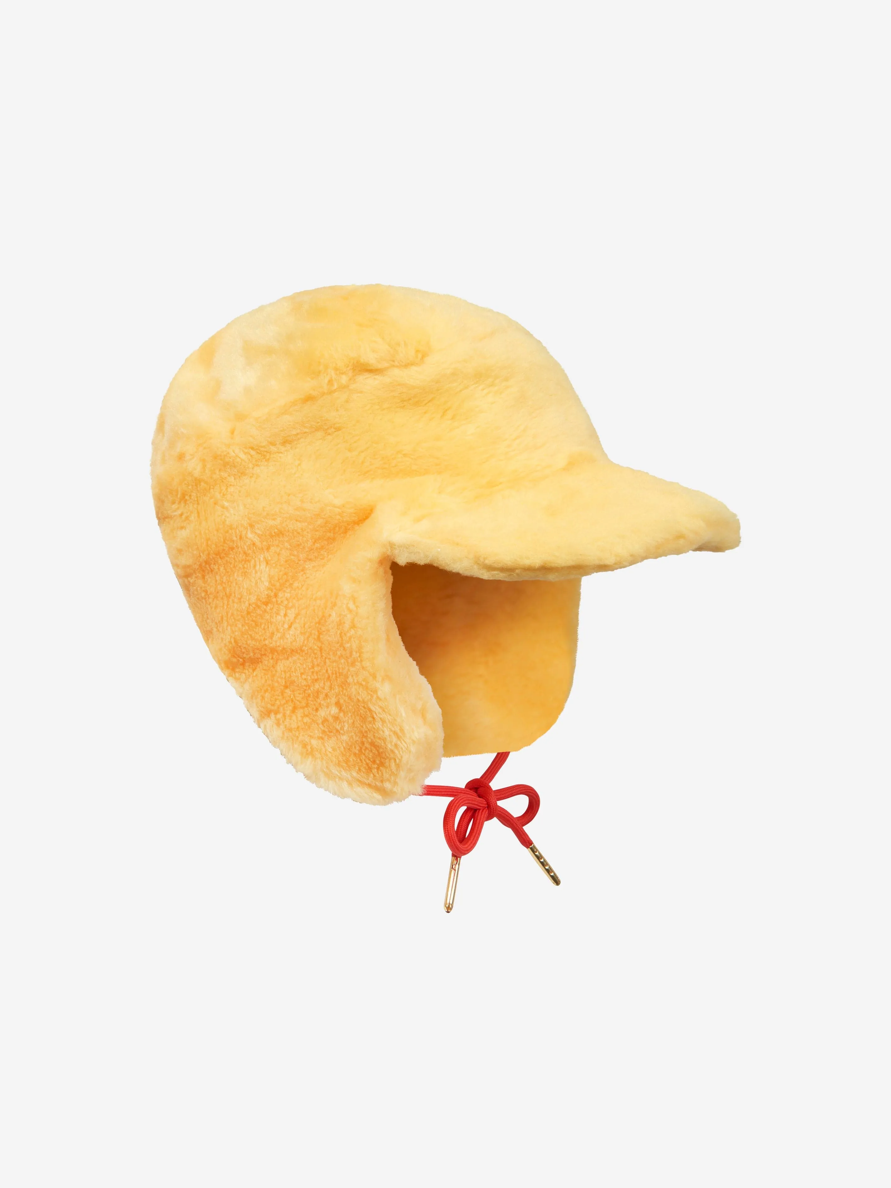 Mini Rodini Baby Faux Fur Cap in Yellow