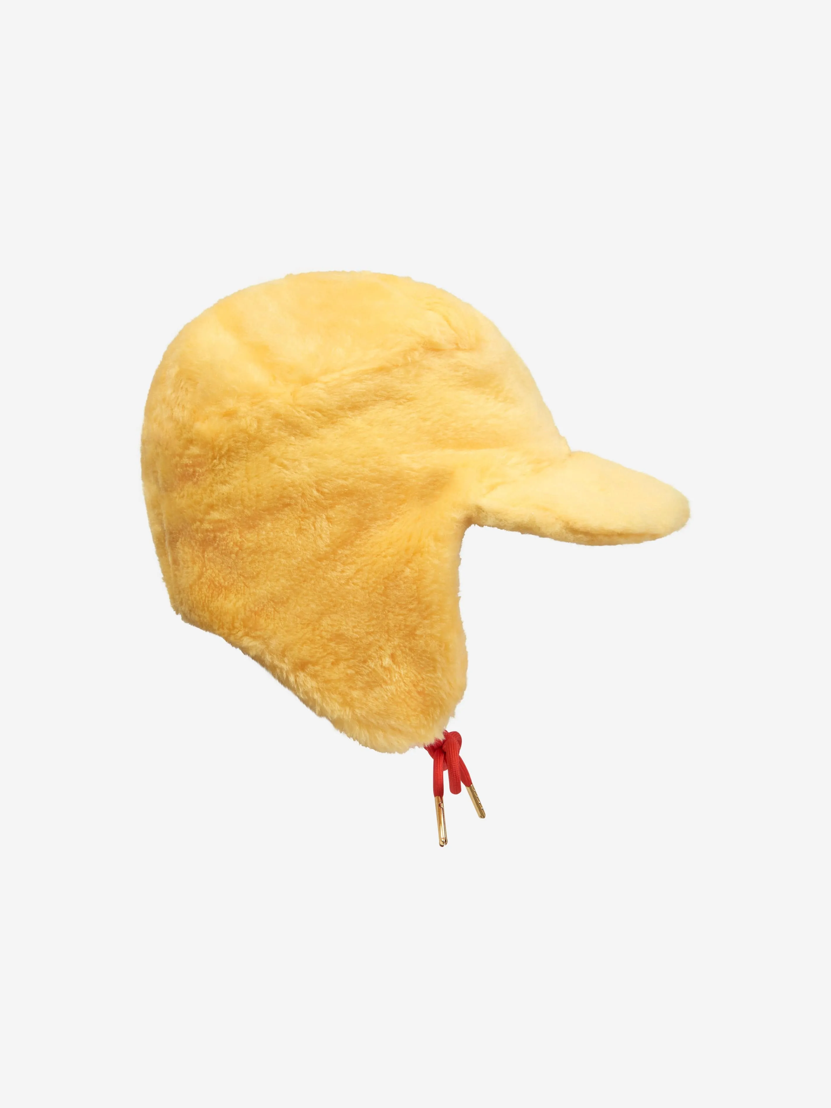 Mini Rodini Baby Faux Fur Cap in Yellow