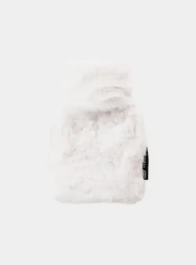 Mini Silky Soft White Faux Fur Hot Water Bottle