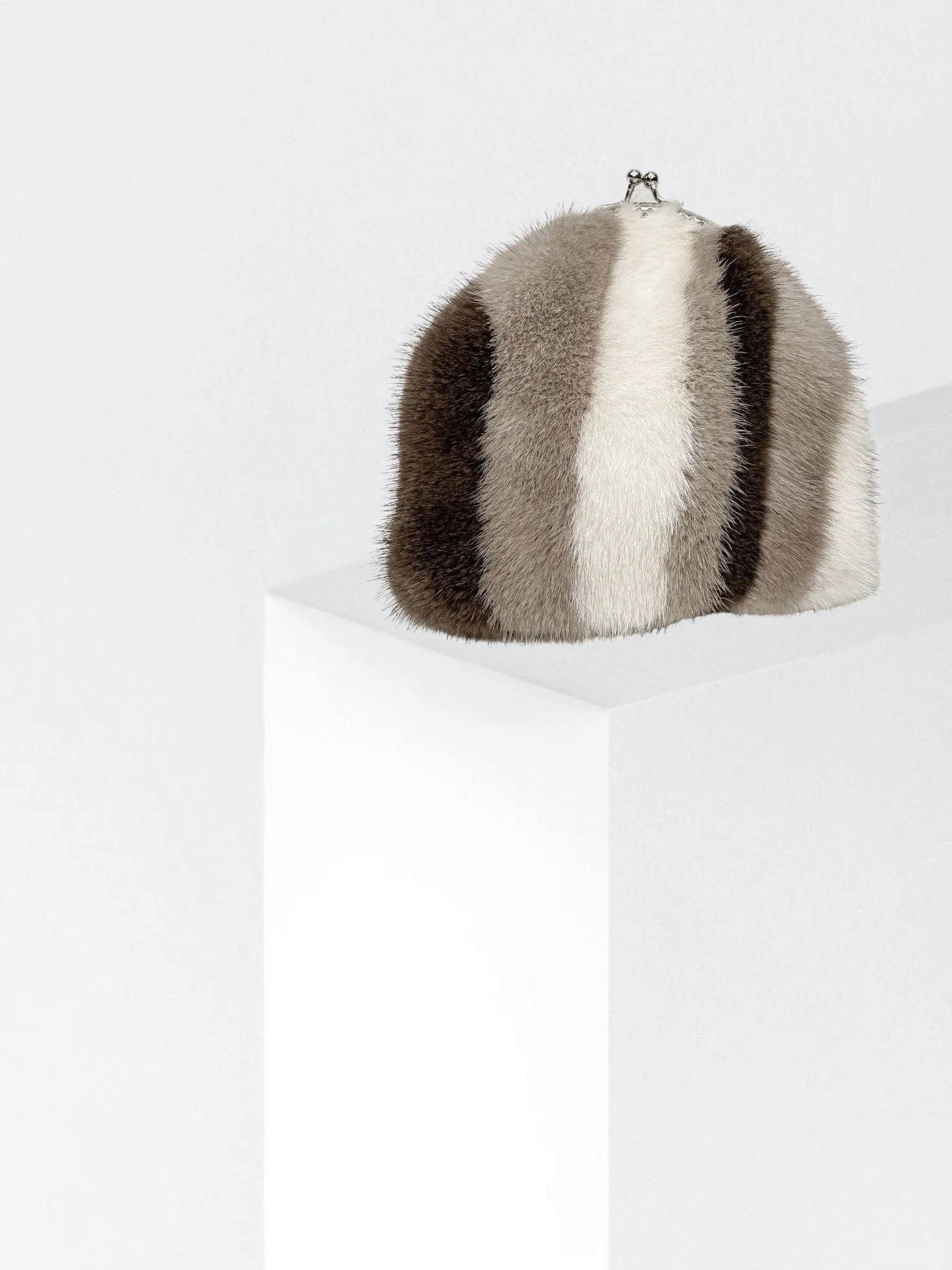 Mink Fur Minaudiere Clutch