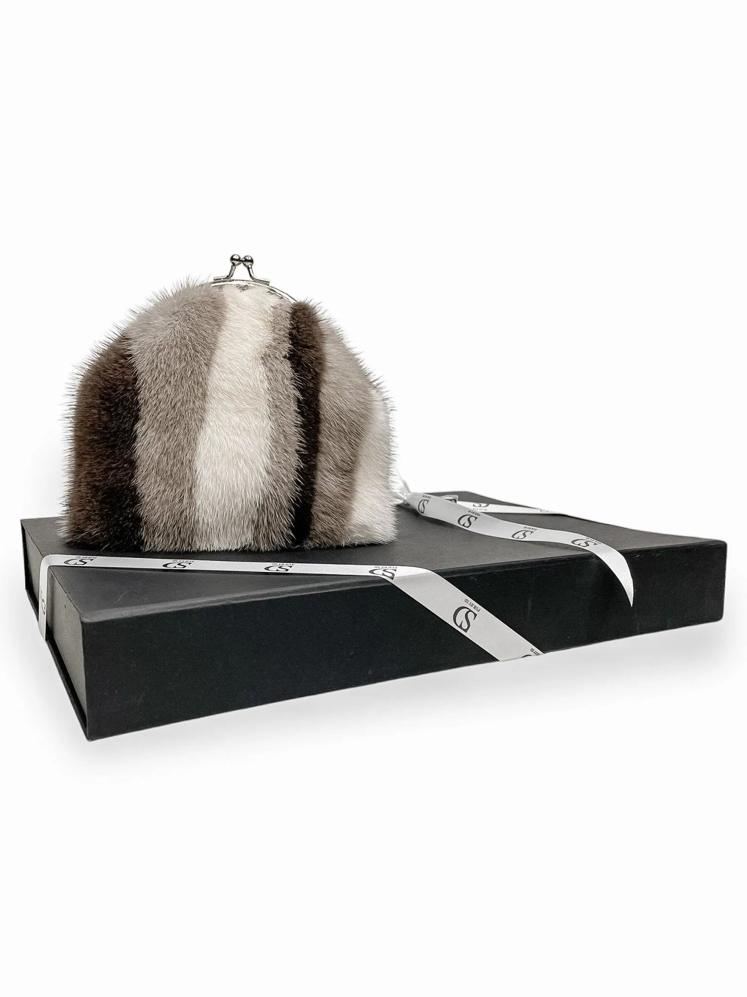 Mink Fur Minaudiere Clutch