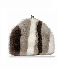 Mink Fur Minaudiere Clutch