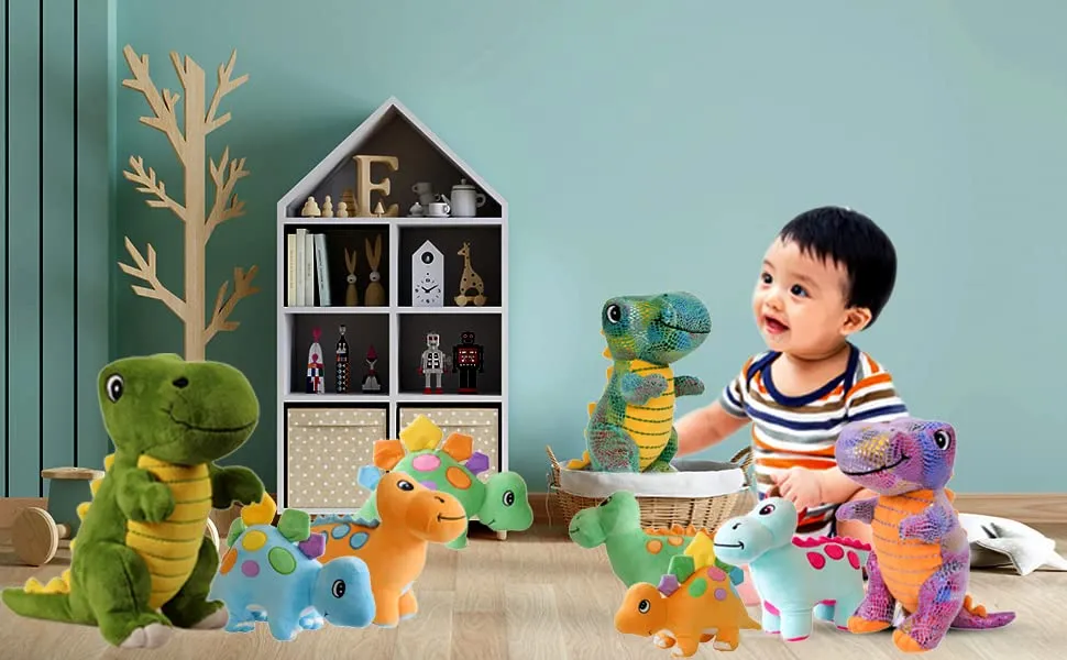 Mirada Super Soft Standing Green and Yellow Dinosaur Soft Toy for Boys/Kids/Girls | Soft Stuffed Plush Animal | - 35cm