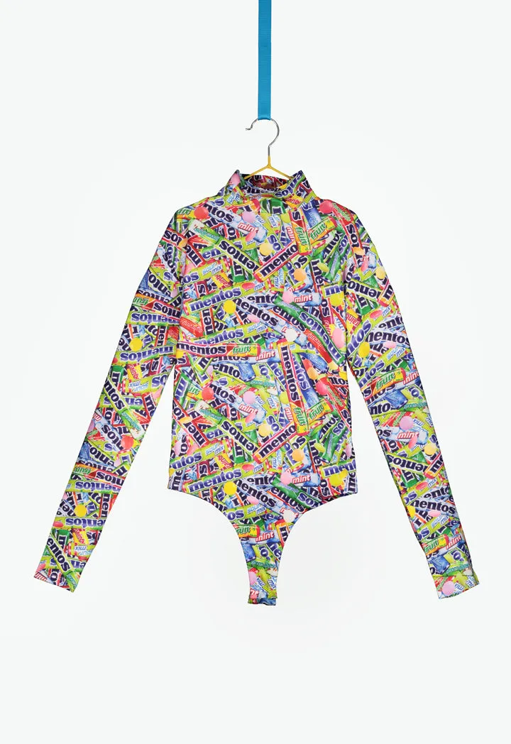 Multicolor Mentos Print Bodysuit