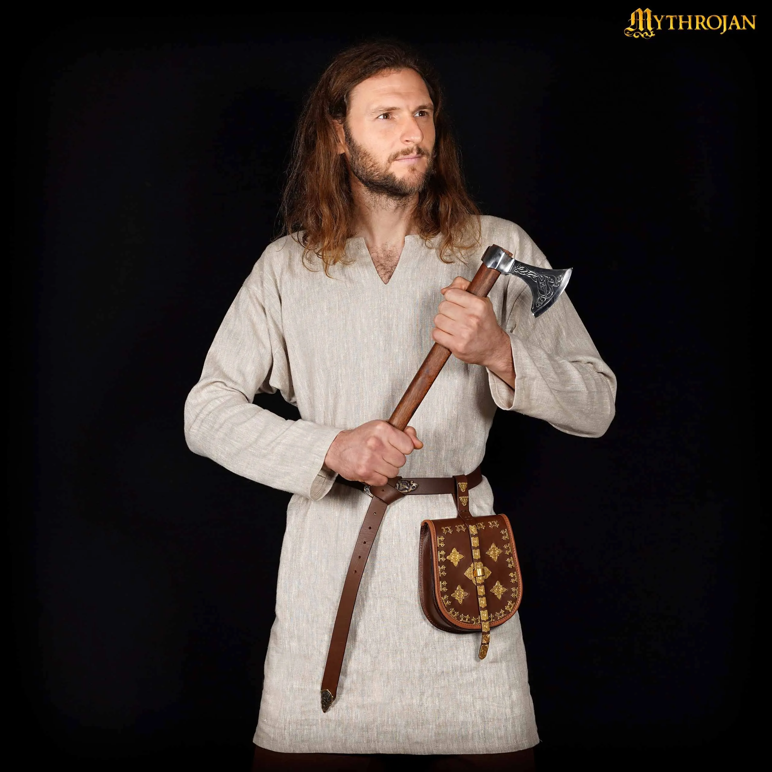 Mythrojan “Erik” Viking Baltic Linen Tunic : ideal for Viking, Anglo-Saxon and early medieval event, LARP, SCA & Reenactment