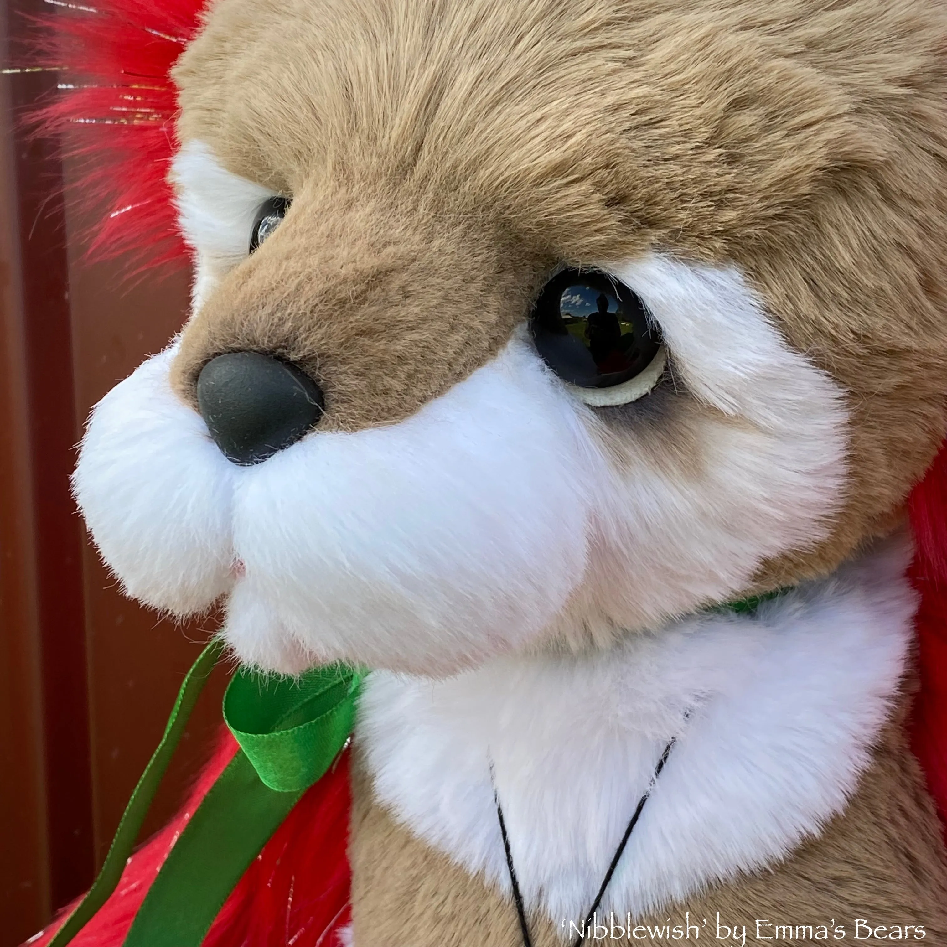 Nibblewish - 17" Faux Fur Christmas Artist Bear by Emma's Bears - OOAK