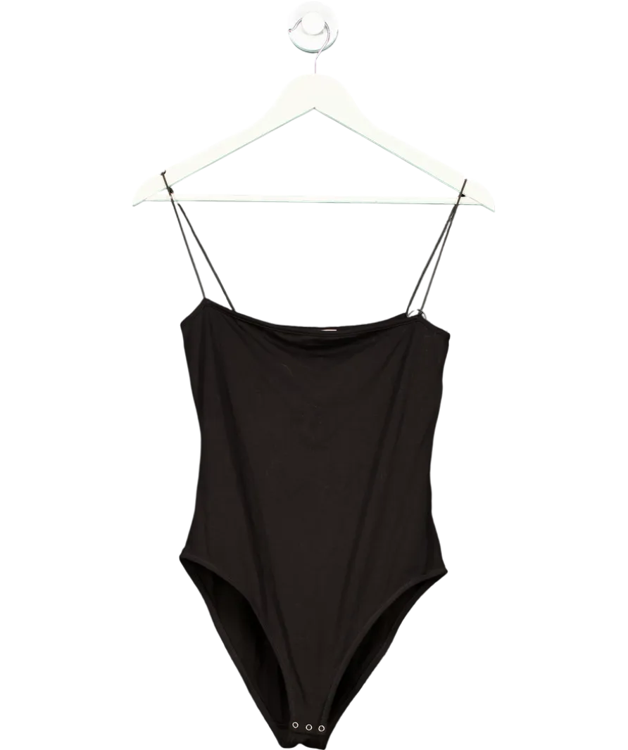 NINETY PERCENT Black Eliza Bodysuit 100% Organic Cotton UK M