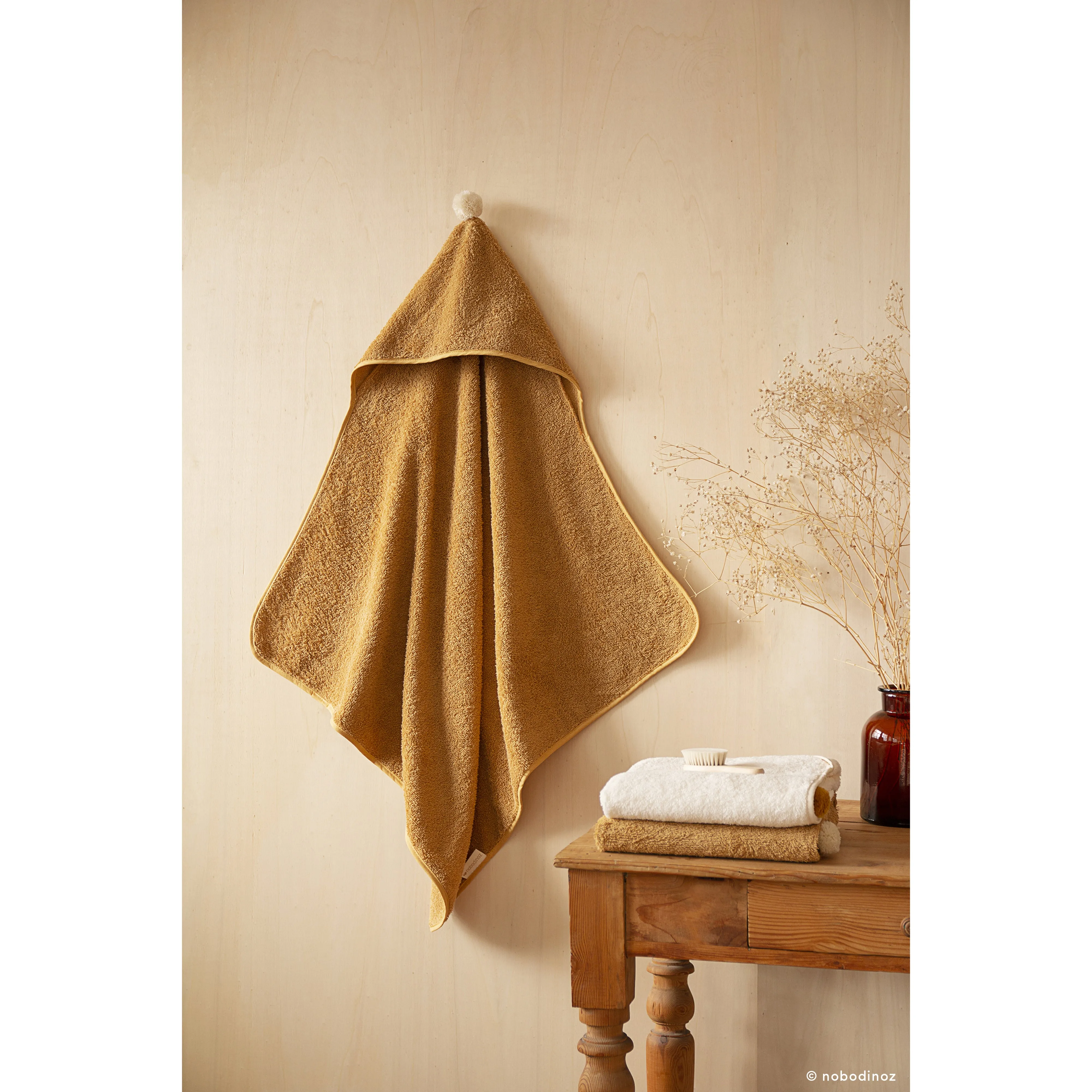 nobodinoz So Cute Baby Bath Cape Caramel
