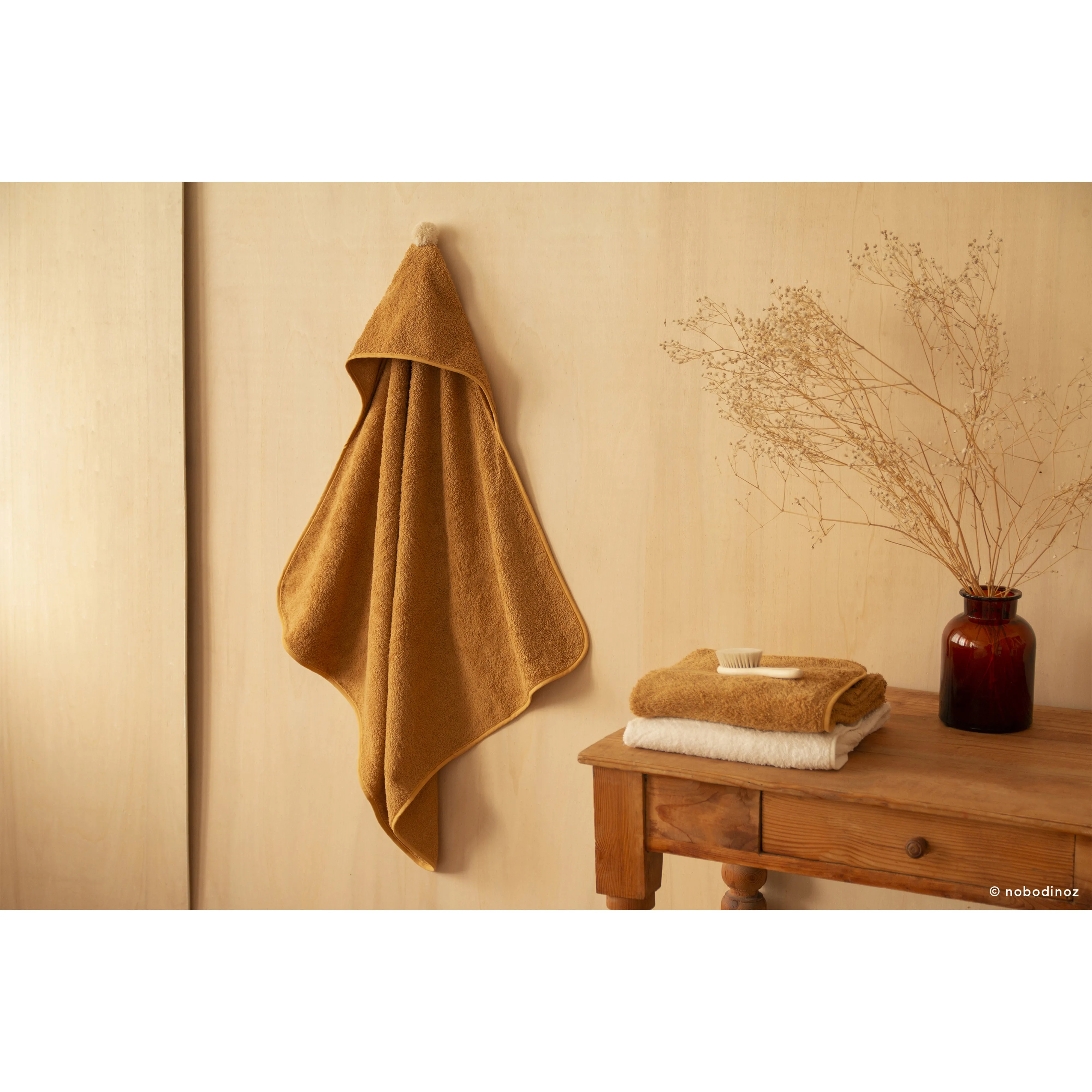 nobodinoz So Cute Baby Bath Cape Caramel