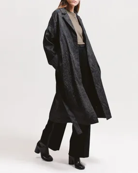 Paisley Overcoat - Black