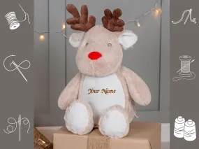 Personalised Embroidered Reindeer Plush Toy