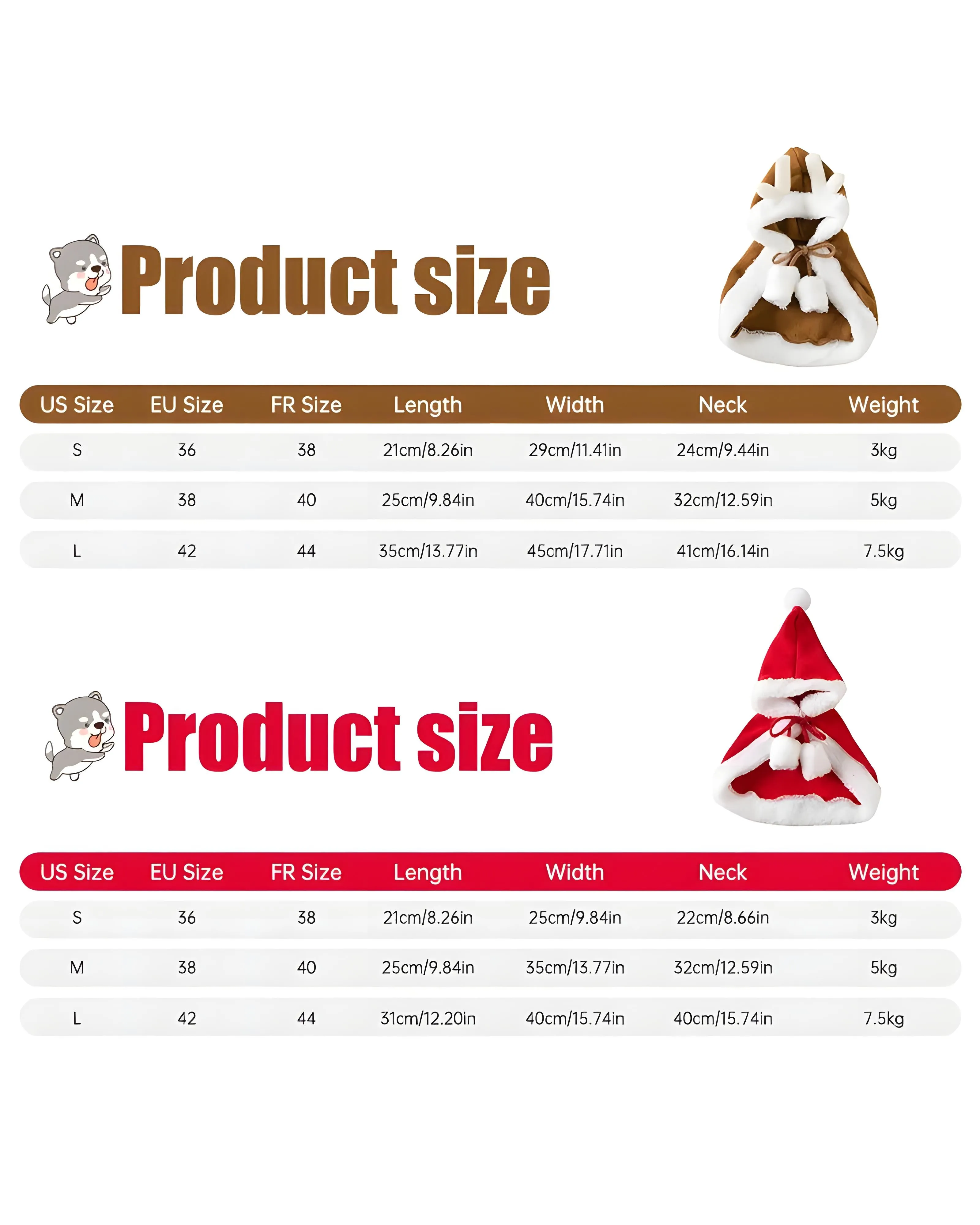 Pet Santa and Reindeer Costume for Cats and Dogs From Costume Glamour