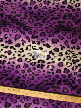 Purple/White Velboa Leopard Animal Short Pile Fabric / By The Roll - 25 Yards