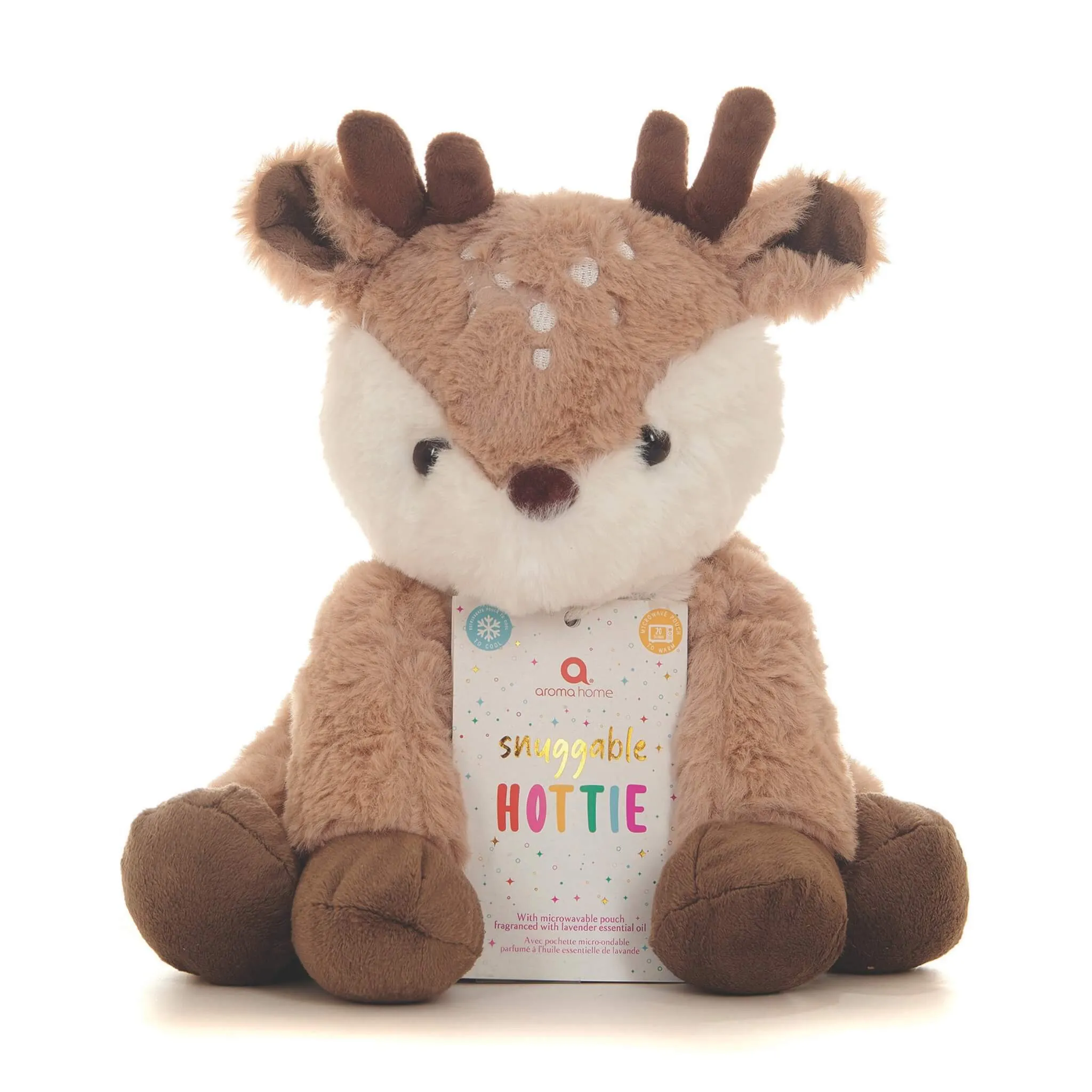 Reindeer Snuggable Hottie Heatable Animal Toy with Microwavable Pouch
