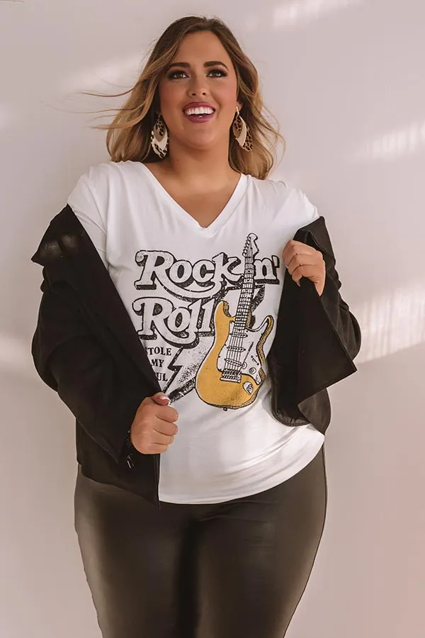 Rock N' Roll Shift Tee In Ivory Curves