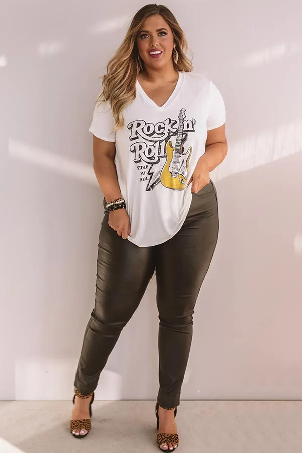 Rock N' Roll Shift Tee In Ivory Curves