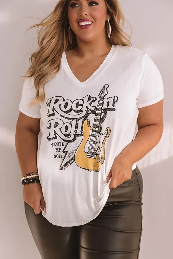 Rock N' Roll Shift Tee In Ivory Curves