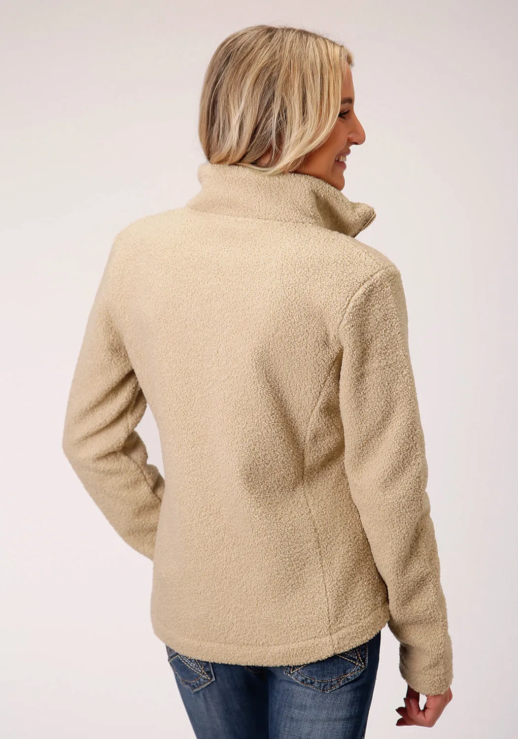 Roper Womens Brown Polyester Faux Lamb Fur Jacket