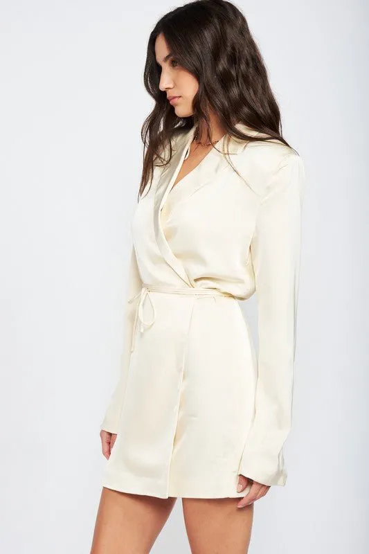 Satin Blazer Mini Dress