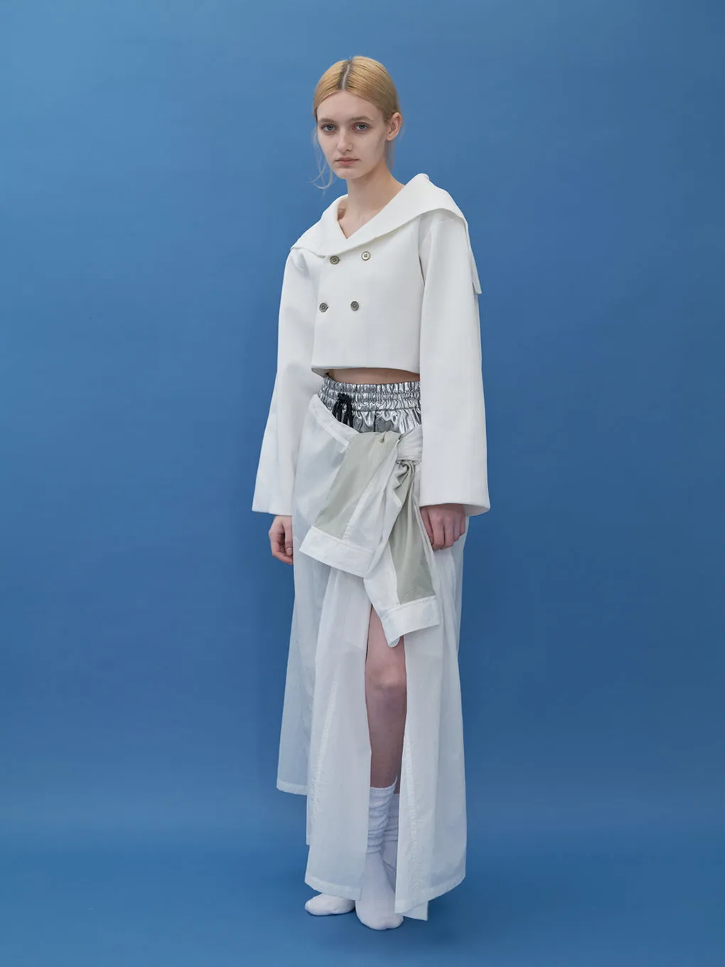 SHEER DRAWSTRING OVER COAT