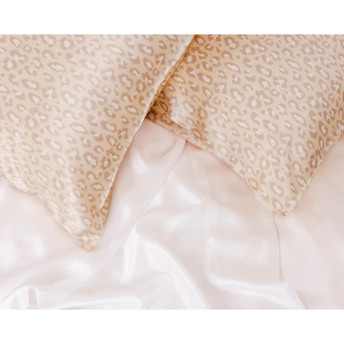 Silk Magnolia Sand Leopard Silk Pillowcase