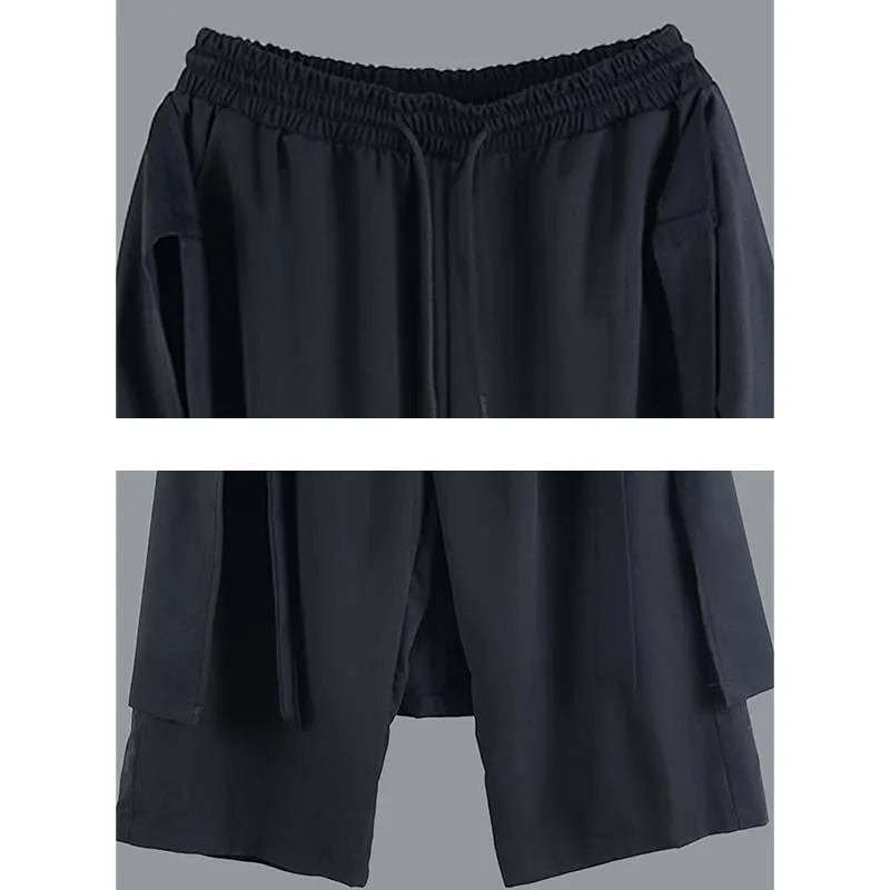 Simple Loose Wide Leg Cropped Culottes