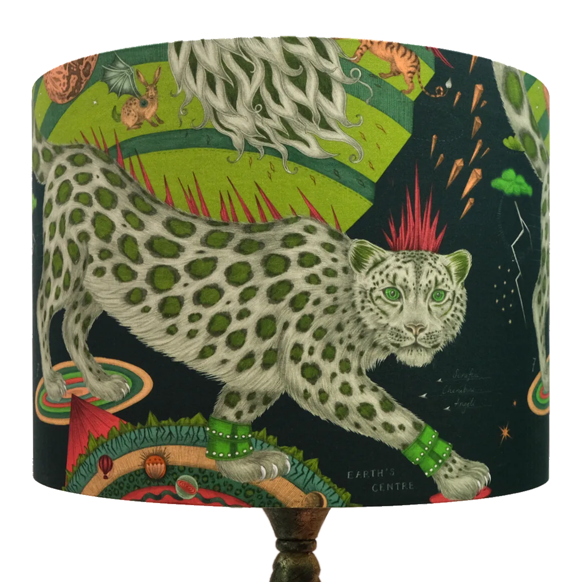 Snow Leopard Silk Lampshade - Large
