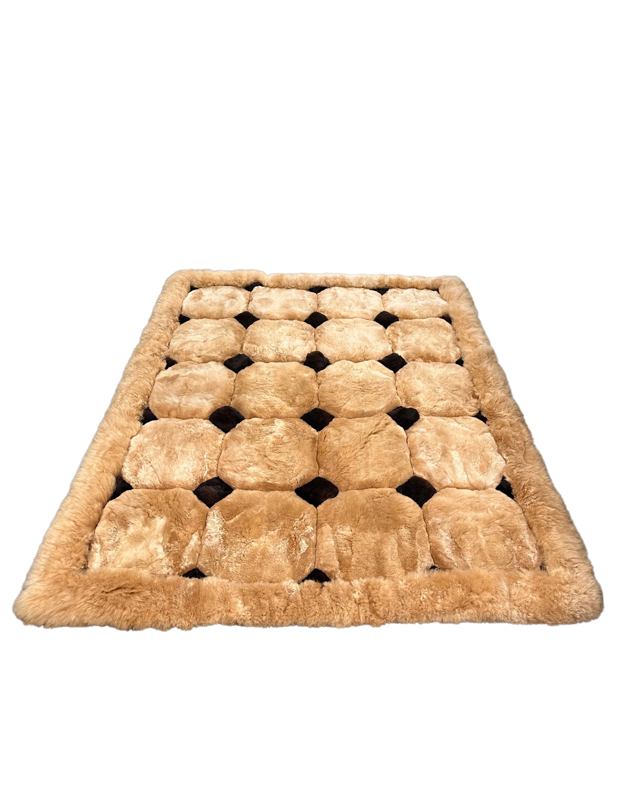 Squares & Diamonds Geometric Alpaca Rug (4.5x6 ft)