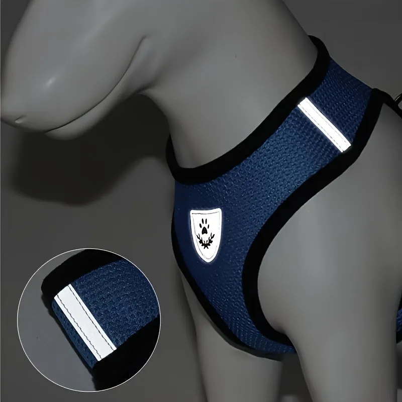 Stay safe with our adjustable reflective pet harness and leash