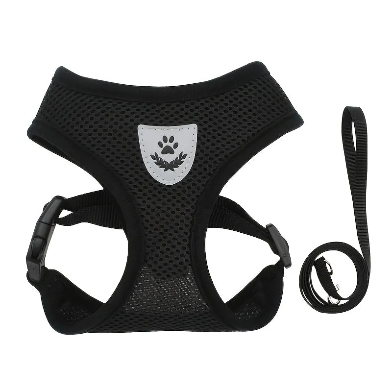 Stay safe with our adjustable reflective pet harness and leash