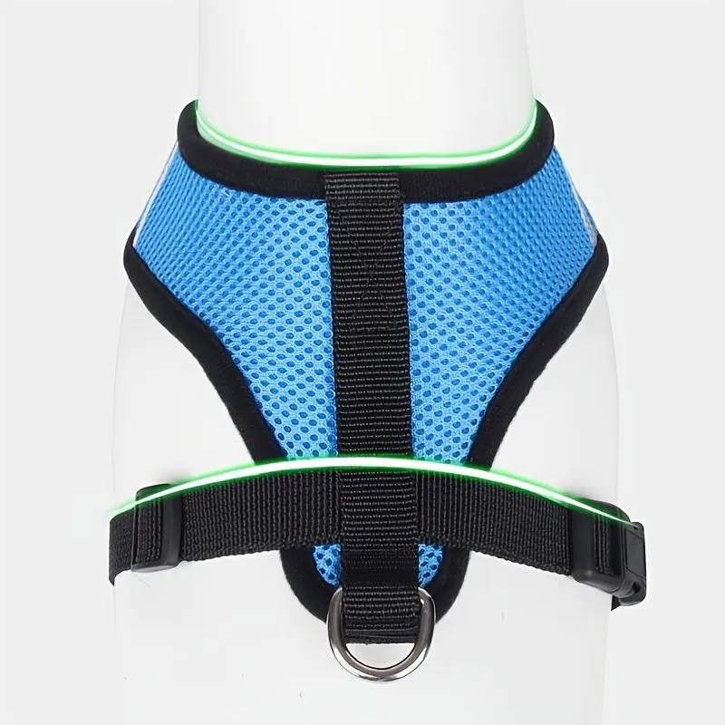 Stay safe with our adjustable reflective pet harness and leash