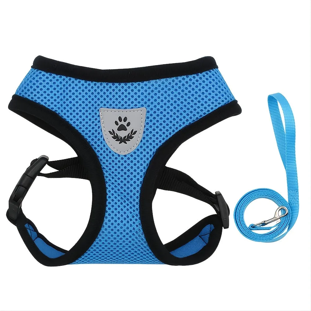 Stay safe with our adjustable reflective pet harness and leash