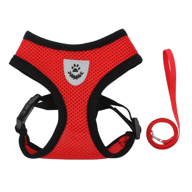 Stay safe with our adjustable reflective pet harness and leash