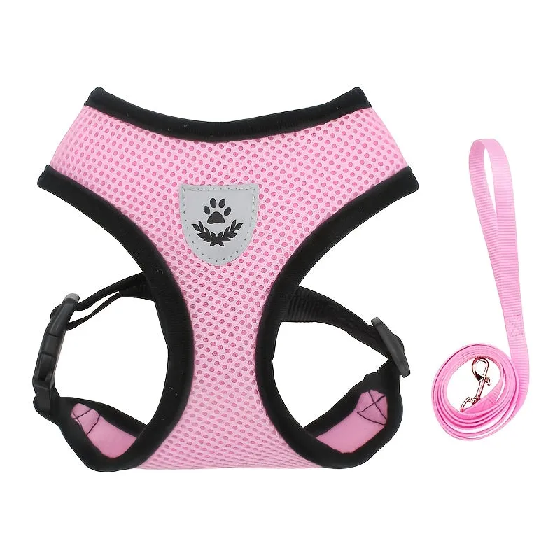 Stay safe with our adjustable reflective pet harness and leash
