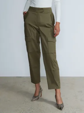 Straight Leg Textured Waist Cargo Pants