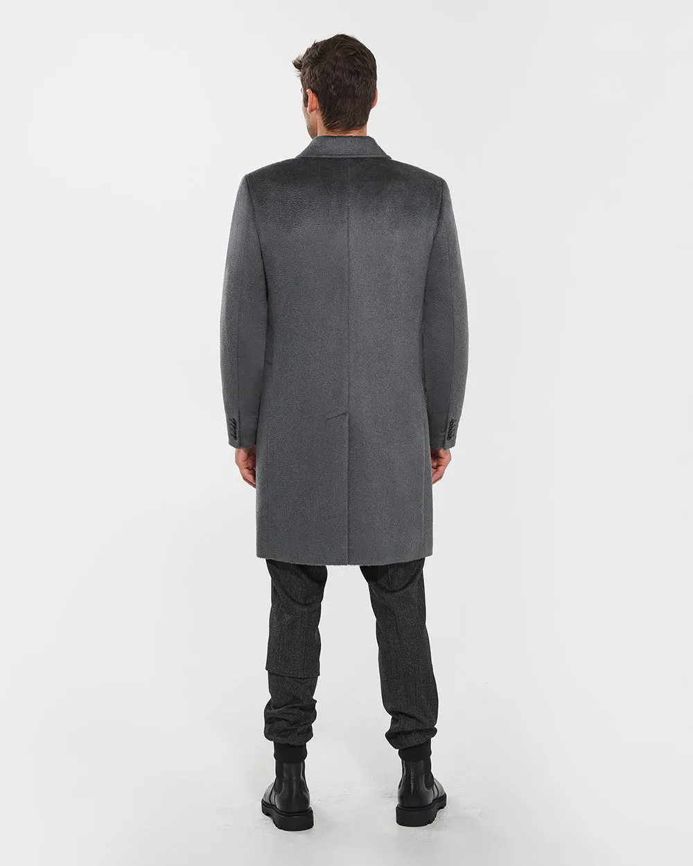 Suri Alpaca Notched Lapel Overcoat