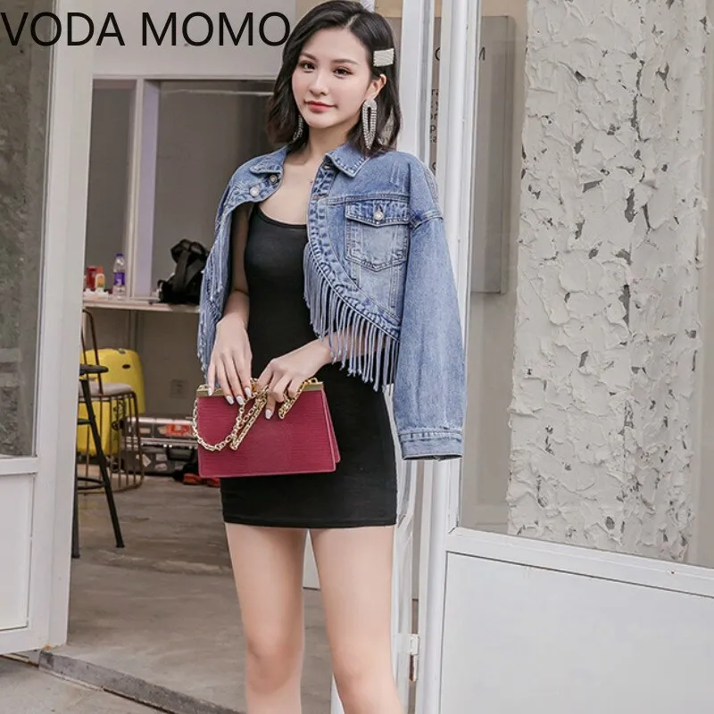 Tassel Loose Overcoat Jeans Jacket