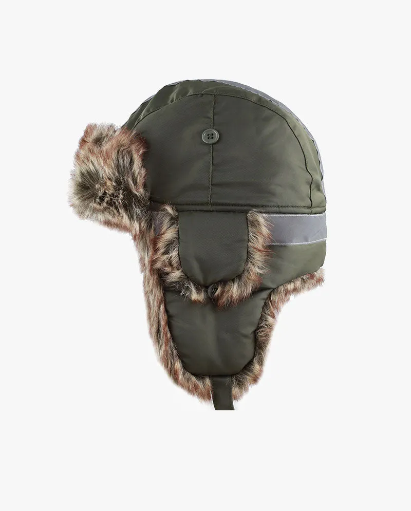 The Hat Depot Kids - Safety Reflective Faux Fur Aviator Trapper